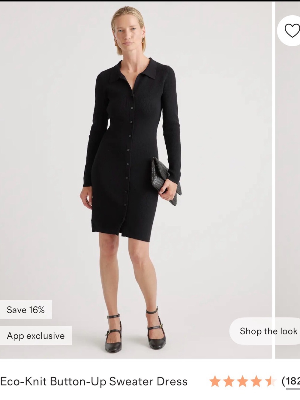 Quince NWOT Black Button-Up Midi Dress